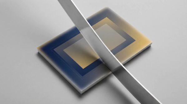 Abstract visual representing book cover bleed and trim lines in print production