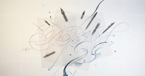 Abstract visual representing line editing vs copy editing with manuscript revision layers