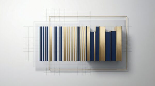 Abstract visual representing ISBN numbers and book publishing platforms for self-published authors