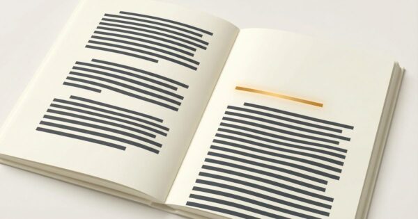 Abstract illustration of widows and orphans in typesetting showing isolated text lines at page boundaries