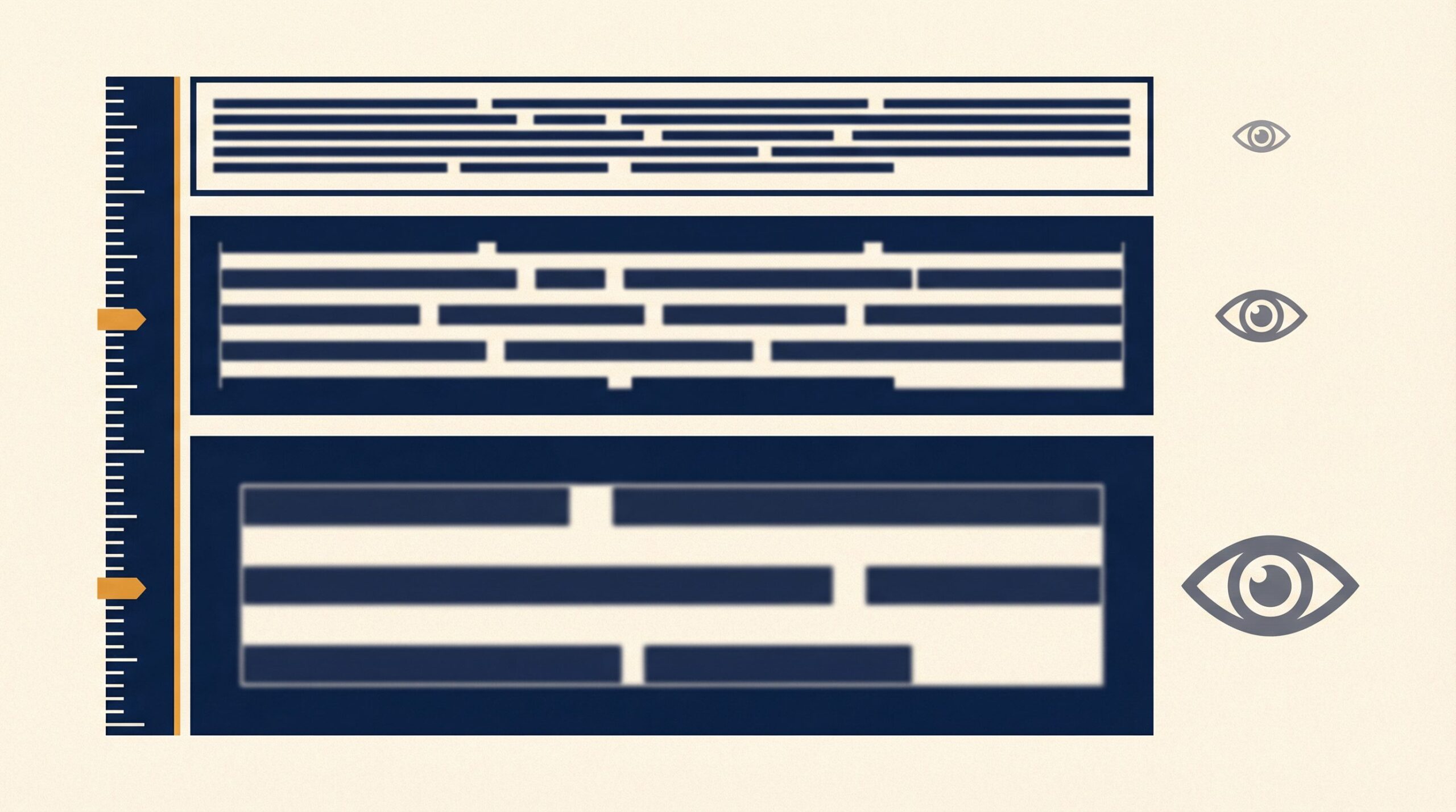 Diagram comparing standard print, large print, and giant print font size tiers with increasing line spacing