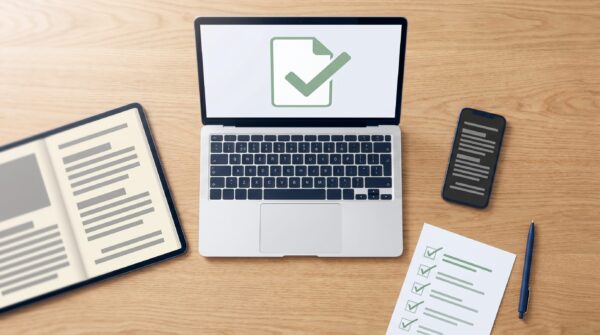 Quality-control checklist scene for checking an EPUB file from a formatter