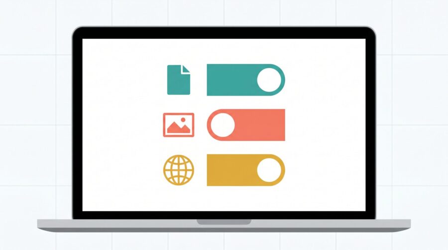 Three toggle switches representing KDP AI disclosure categories for text, images, and translations