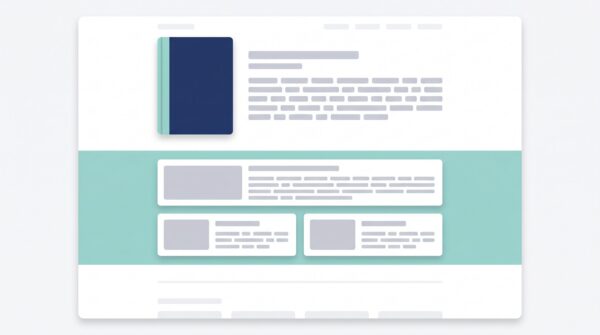 Wireframe of an Amazon book detail page with a highlighted From the Publisher section showing KDP A+ Content modules