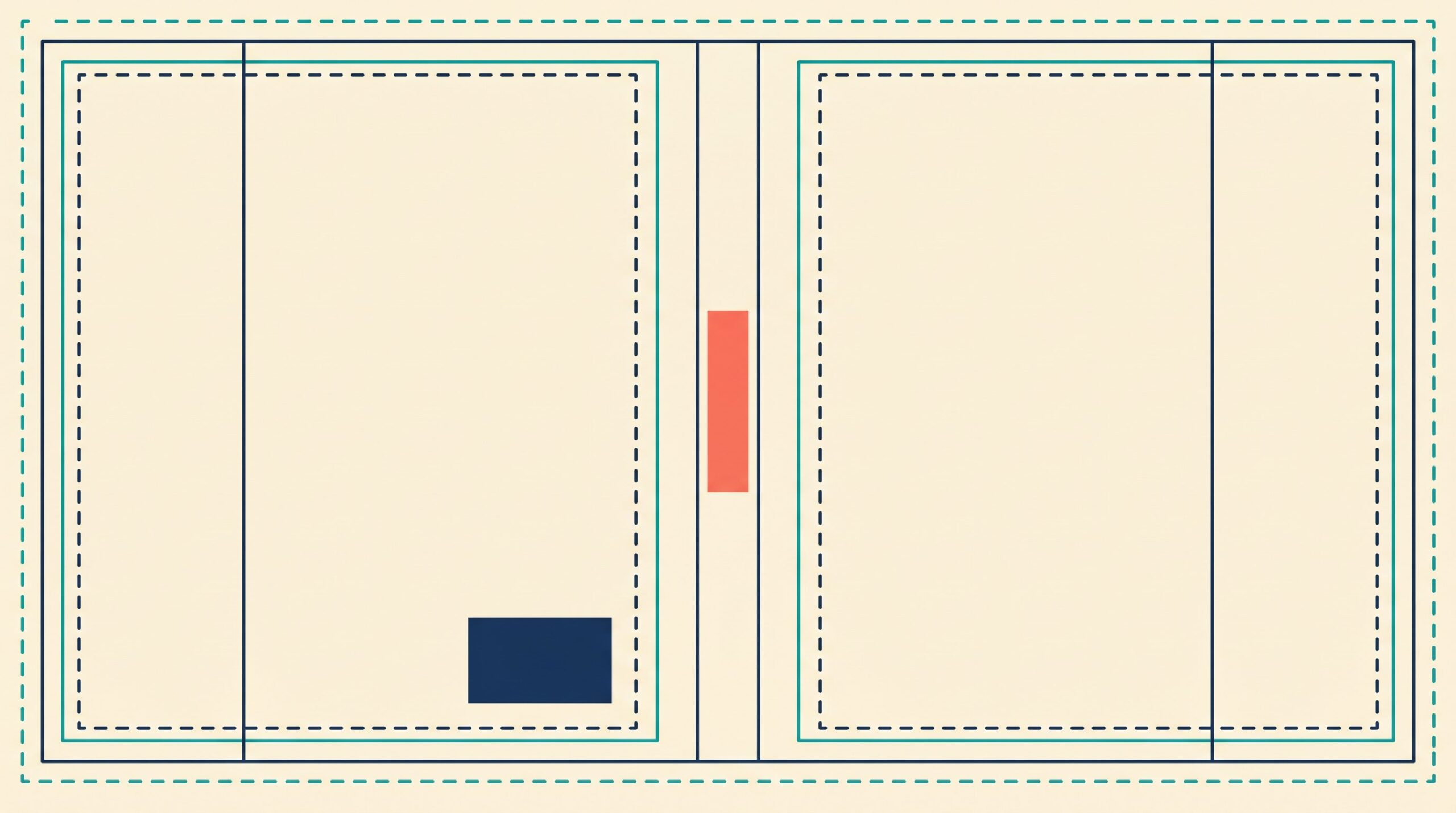 Diagram of a full wraparound book cover layout showing bleed margin, safe zone, spine, and reserved barcode area