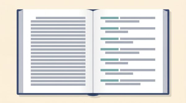 Open book showing a bibliography in a book on the right-hand page, with hanging indent entries beside plain paragraphs